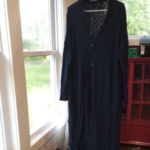 Suzanne Betro Blue Cozy Full-Length Robe